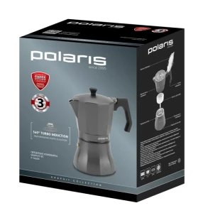 Гейзерная кофеварка polaris graphit-9c, графитовый Thumbnail 2