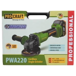 Polizor unghiular cu acumulator procraft pwa220 (1 acumulator 4 ah) Thumbnail 4