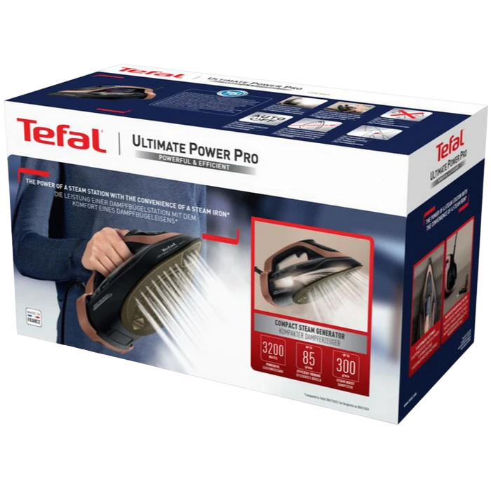 Утюг tefal fv9e50e0, 3200вт, черный | медный 4
