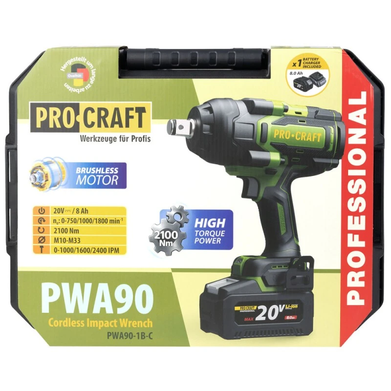 Cheie de impact cu acumulator procraft pwa90 11