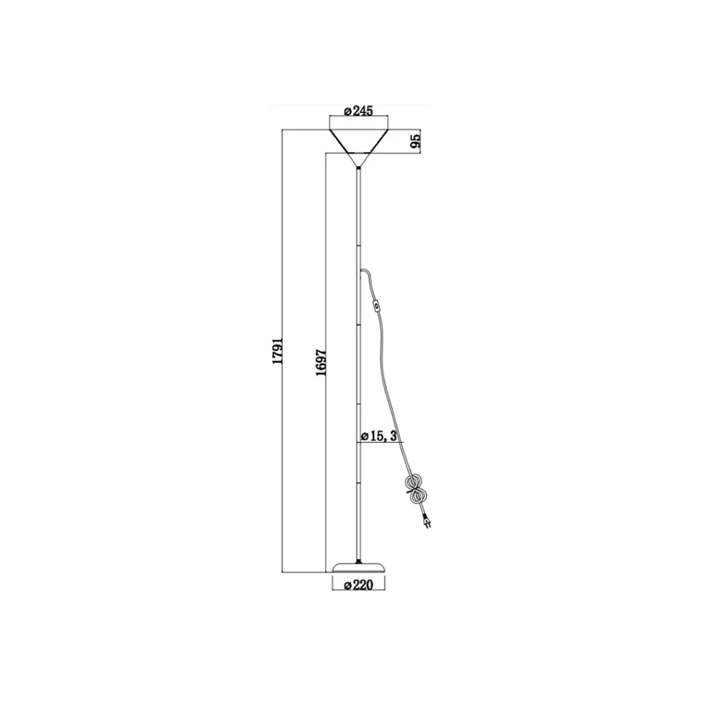 Lampadar meric-1 18 w e27 220 - 240 v ip20 gri horoz 2