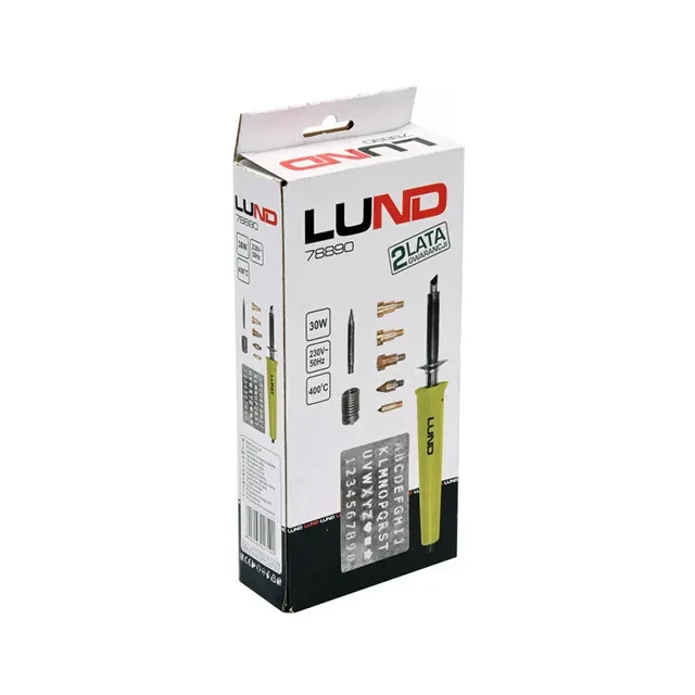 Паяльник-пирограф с аксессуарами lun78890 30 вт 220 - 240 в 400 °с lund 2