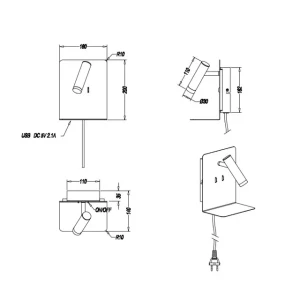 Aplică led element 3 w smd ip20 3000 k 220 - 240 v trio Thumbnail 3