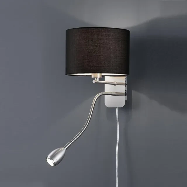 Настенный светодиодный светильник hotel 40 вт + 3.2 вт e14 + smd ip20 3000 k 220 - 240 в trio 2