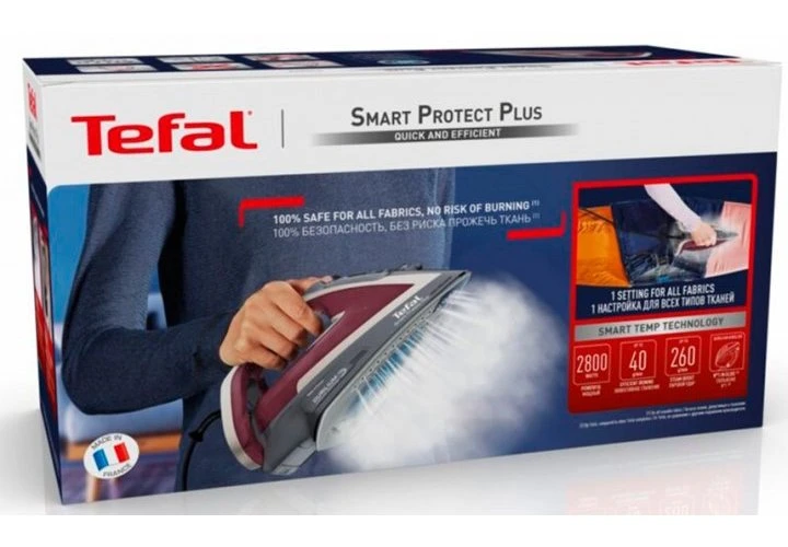 Утюг tefal fv6870e0, 2800 вт, бордовый 8