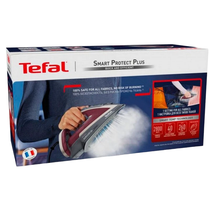 Утюг tefal fv6870e0, 2800 вт, бордовый 6