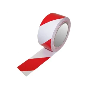 Bandă de avertizare js150ra 0.15 x 50 mm x 24 m alb/roșu elmos
