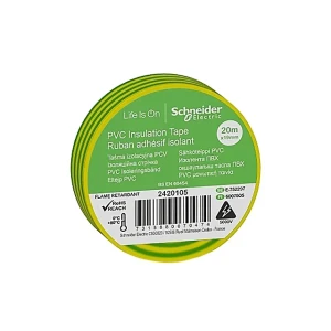 Изолента imt38205 20 м x 15 мм белый/зелёлый schneider-electric