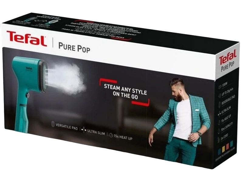 Aparat de călcat vertical cu aburi tefal dt2024e1, verde 3
