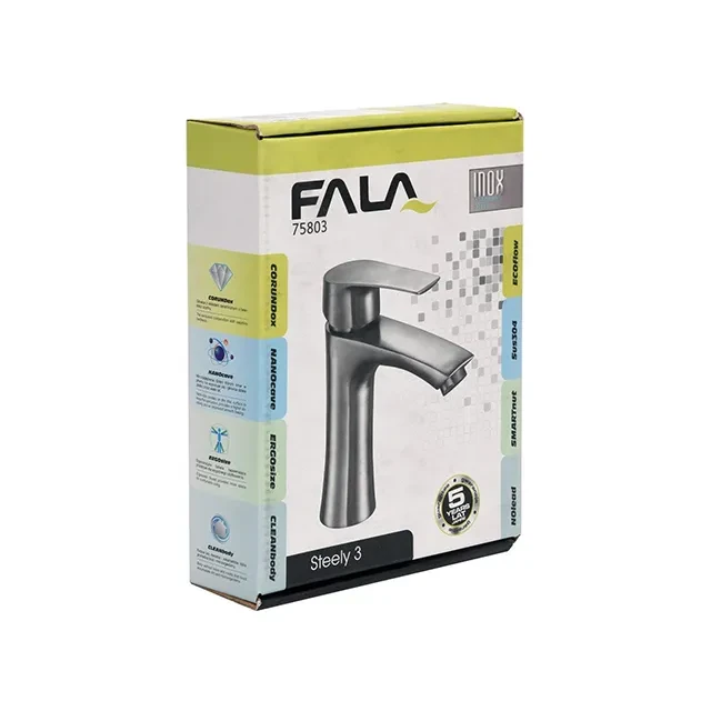 Смеситель для раковины в ванной steely 3 14 см fala 3