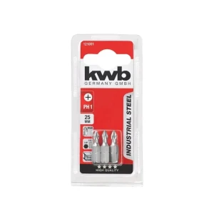 Set biți 3 buc. ph1 1/4" 25 mm kwb
