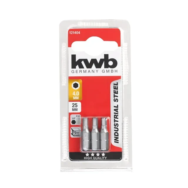 Набор бит 3 шт. hex5 1/4" 25 мм kwb 2