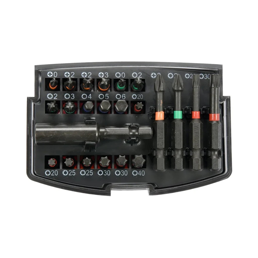 Набор ударных бит с держателем 23 шт. ph, pz, tx, hex 1/4" 25 - 50 мм yato 2