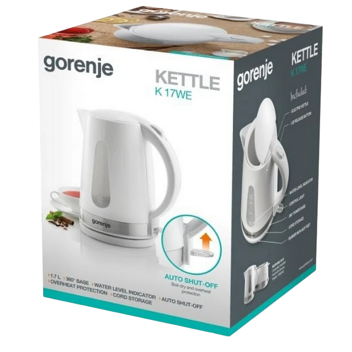 Электрочайник gorenje k17we, белый 5