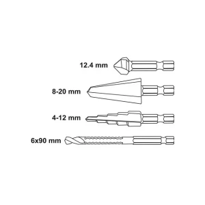 Set burghie conice 4 buc. universal 4 - 20 mm hss 4241 hexagonal yato Thumbnail 3