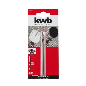 Burghiu de centrare pentru carotă pentru metal 6 mm oțel hss cilindric kwb Thumbnail 2