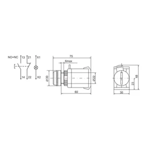Кнопка iek ablfs-22 1p 660 в 10 a ip40 красный Thumbnail 2