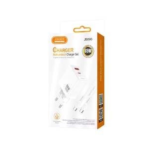 Jokade wall charger 1*type-c+1*usb-a with cable type-c to type-c 65w max jb090, white Thumbnail 2