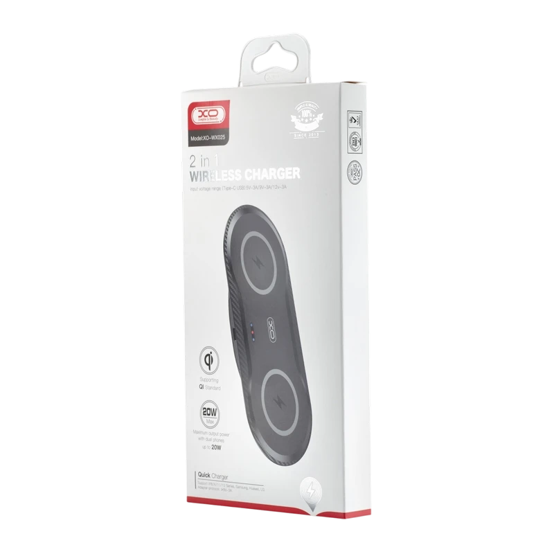 Беспроводная зарядка xo wx025, 20вт, чёрный 6