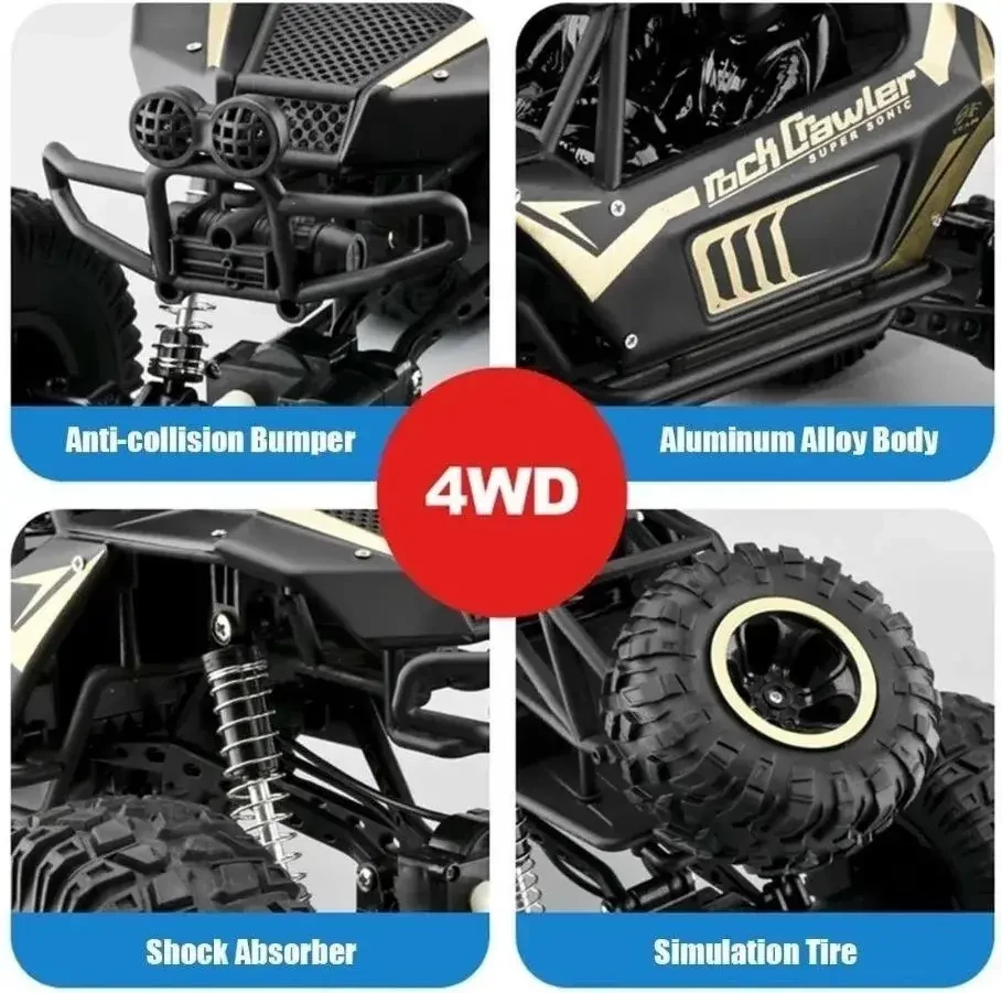 Masina cu telecomandă rock crawler 4wd – black gold (2028) 2
