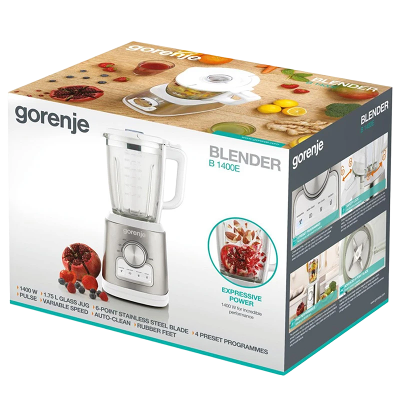 Blender staționar gorenje b1400e, alb | argintiu 6