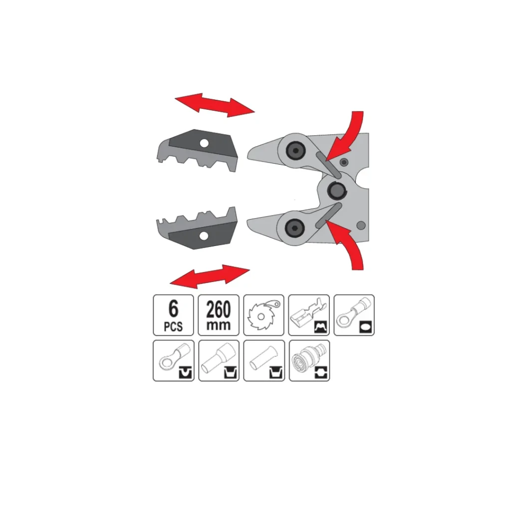 Set clește pentru sertizarea conectorilor 225 mm yato 3
