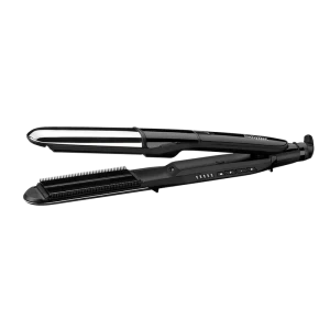 Placă de îndreptat părul babyliss 2 in 1 steam shine st496e, negru | argintiu