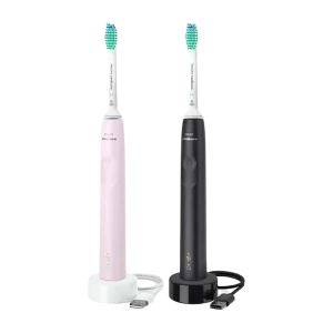 Электрическая звуковая зубная щетка Philips HX3675/15, Чёрный | Розовый