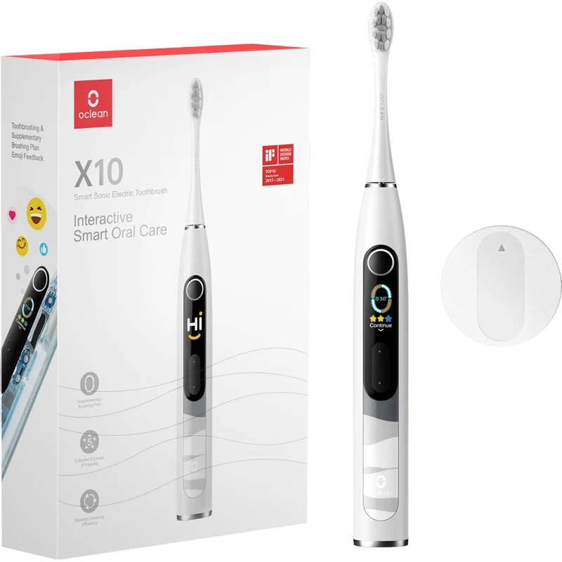Электрическая звуковая зубная щетка oclean x10, grey 4