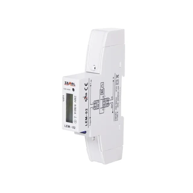 Contor electric zamel lem02 monofazat 50 a 230 v ip20 2