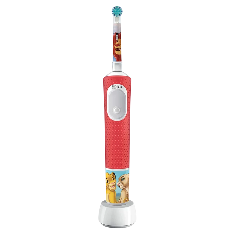 Periuță de dinți electrică braun oral-b pro kids lion king set, roșu | negru 6