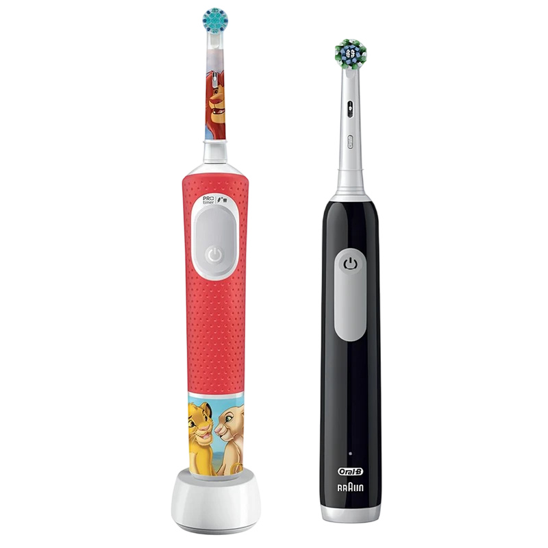 Periuță de dinți electrică braun oral-b pro kids lion king set, roșu | negru 2