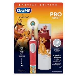 Periuță de dinți electrică braun oral-b pro kids lion king set, roșu | negru Thumbnail 8
