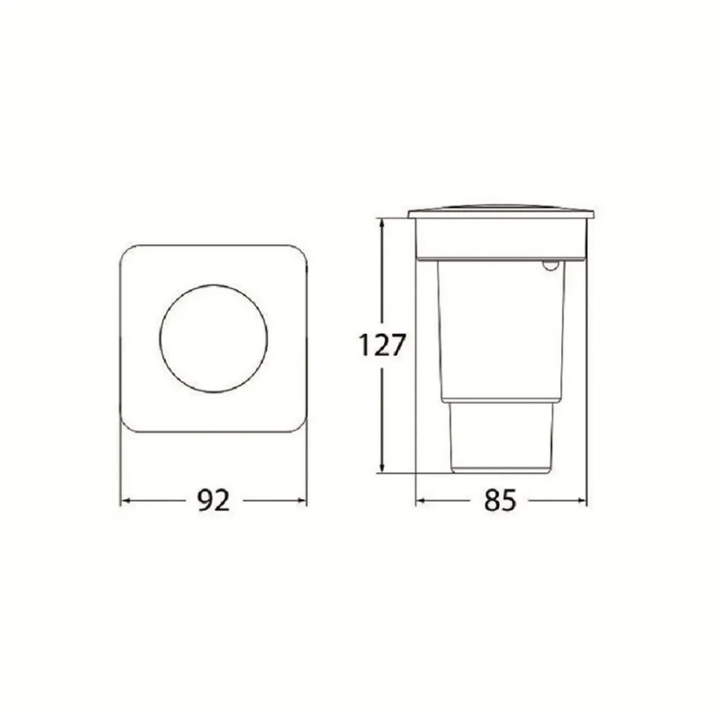 Corp de iluminat încastrat în sol ceci 90 square 3.5 w gu10 366 lm 220 - 240 v ip67 fumagalli 2