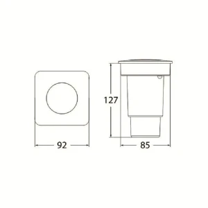 Corp de iluminat încastrat în sol ceci 90 square 3.5 w gu10 366 lm 220 - 240 v ip67 fumagalli Thumbnail 2