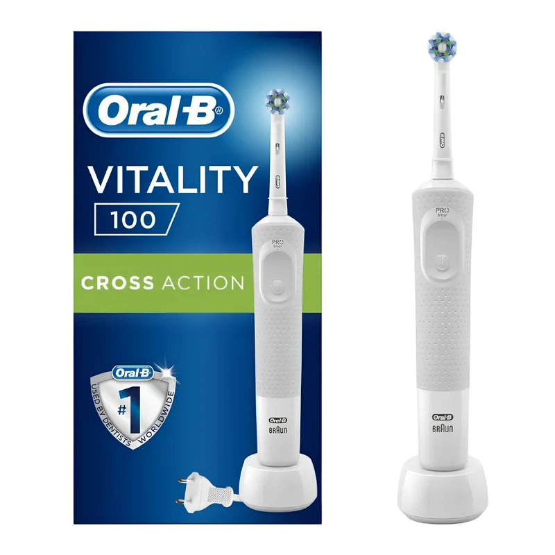 Periuță de dinți electrică braun oral-b vitality 100 cross action, alb 2