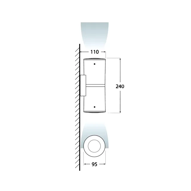 Светильник franca 90 2l 7 вт gu10 220 - 240 в ip55 fumagalli 3