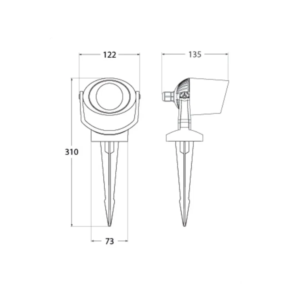 Светильник minitommy el spike 3.5 вт gu10 300 лм 220 - 240 в ip66 fumagalli 3