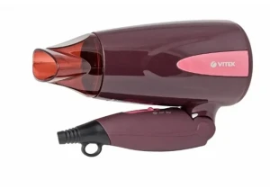 Компактный фен vitek vt-2261, 1300 вт, бордовый Thumbnail 6