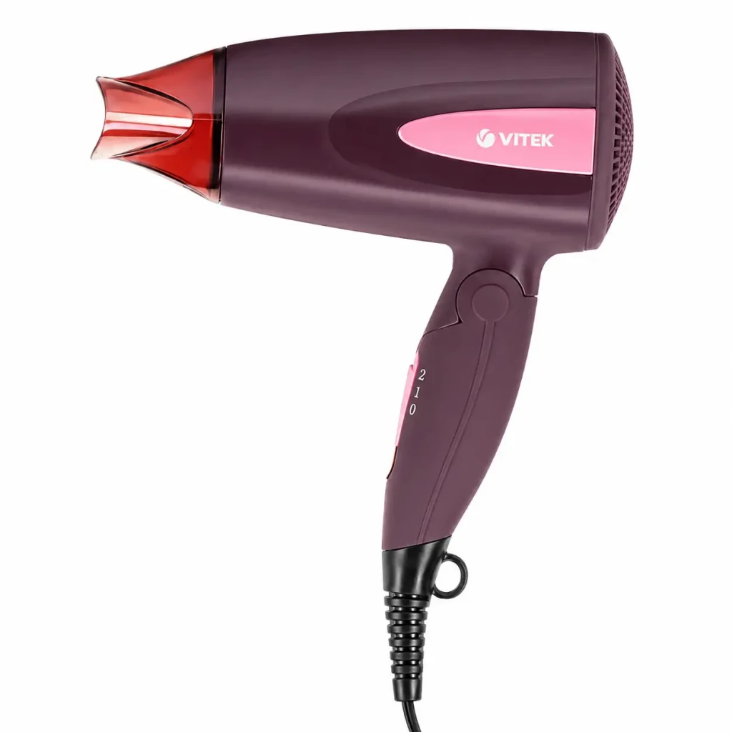 Компактный фен vitek vt-2261, 1300 вт, бордовый 2