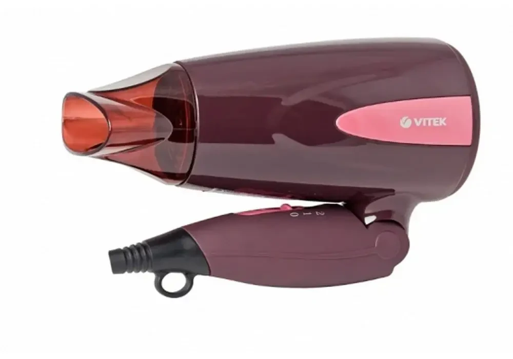 Компактный фен vitek vt-2261, 1300 вт, бордовый 6