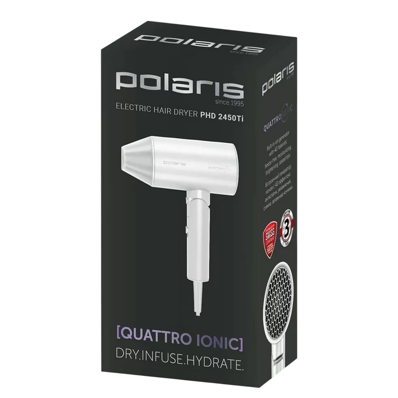 Фен polaris phd2450ti, 2400вт, белый 4