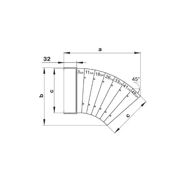 Conector de aeroduct ventika ko60-uni 286 x 60 x 204 mm plastic alb 2