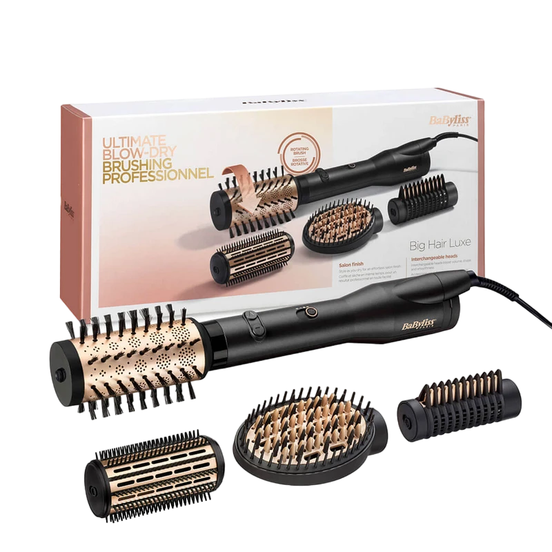 Фен-щётка babyliss big hair luxe as970e, 650 вт, черный | золотистый 6