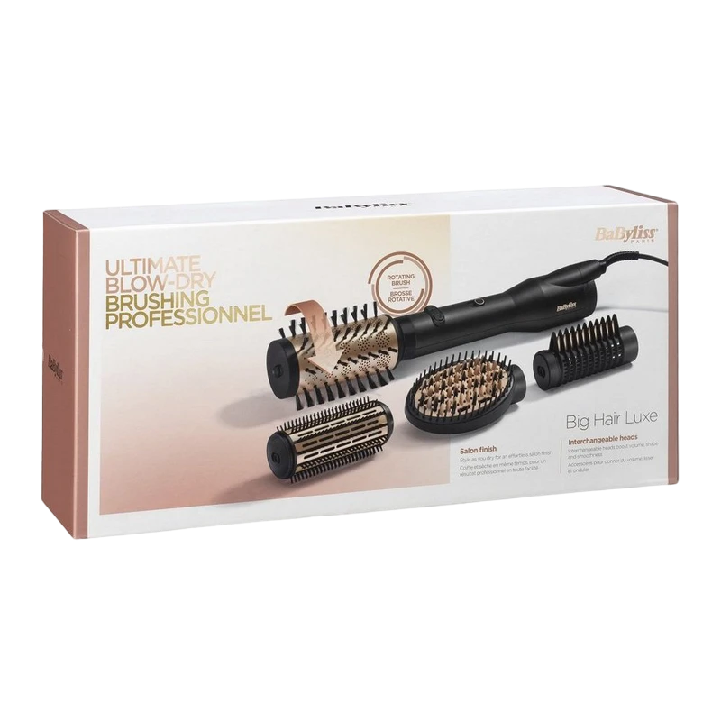 Фен-щётка babyliss big hair luxe as970e, 650 вт, черный | золотистый 4