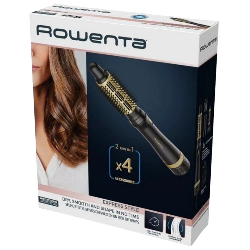 Uscător de păr-perie rowenta cf6330f0, 800w, negru/auriu 4