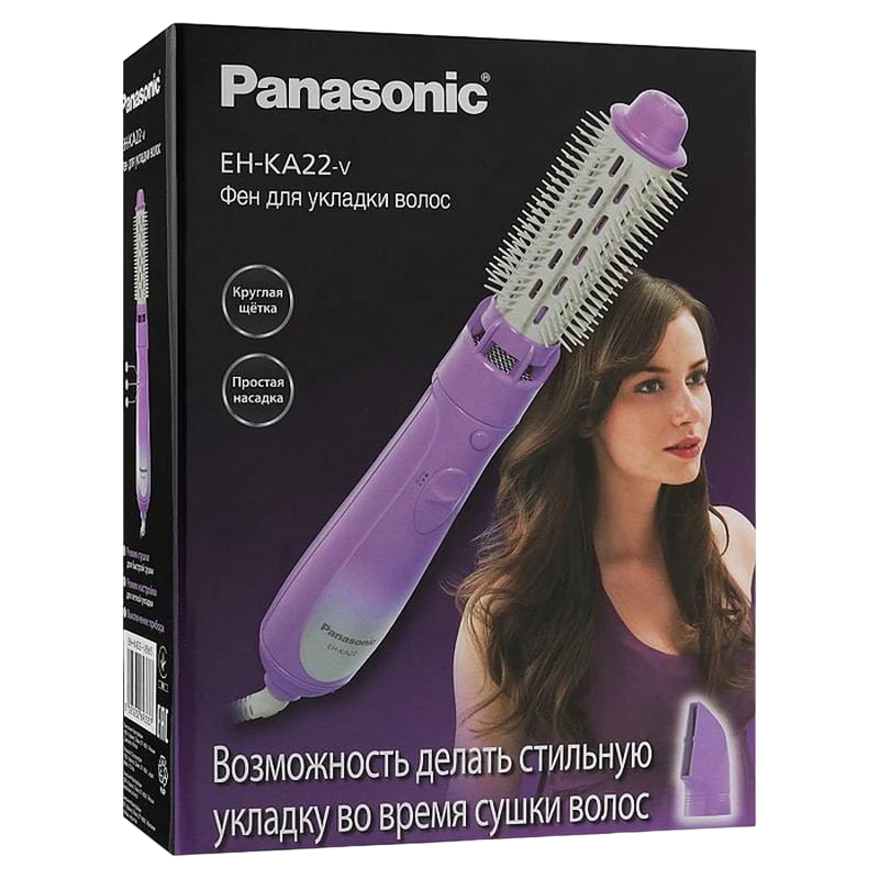 Фен-щётка panasonic eh-ka22-v865, 600вт, фиолетовый 2