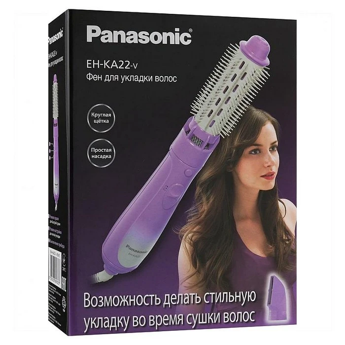 Фен-щётка panasonic eh-ka22-v865, 600вт, фиолетовый 5