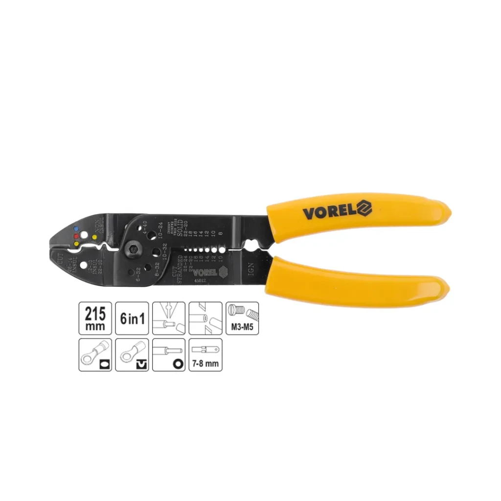 Clește de strângere și curățire a cablurilor 0.5 - 2.5 mm² 6 în 1 215 mm vorel 2