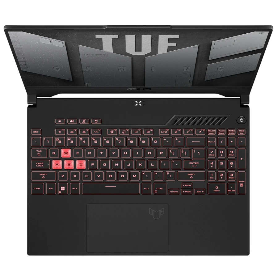 Laptop gaming 15,6" asus tuf gaming a15 fa507nur, mecha gray, amd ryzen 7 7435hs, 16gb/1024gb, fără so 9
